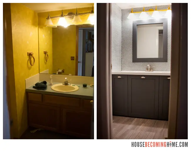 Powder Room Update Before and After