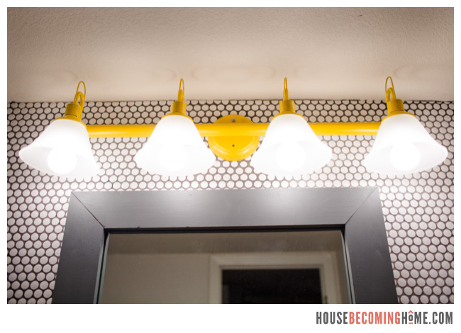 Bathroom Light Fixture After Spray Paint