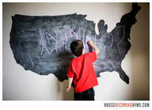 DIY US chalkboard drawing