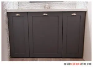 DIY dark grey bathroom vanity cabinet