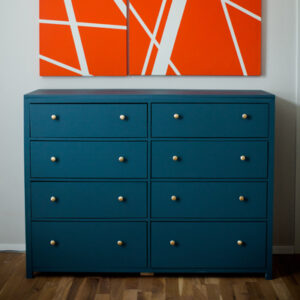 DIY simple 8 drawer dresser blue modern