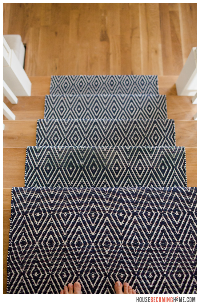 Dash and Albert Blue Stair Runner