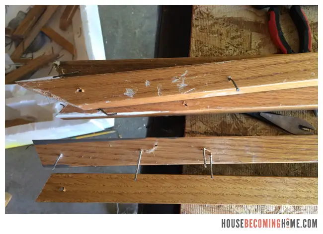 resuing old balusters for stair update
