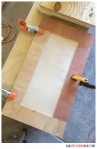 clamping plywood to make shaker style drawer faces