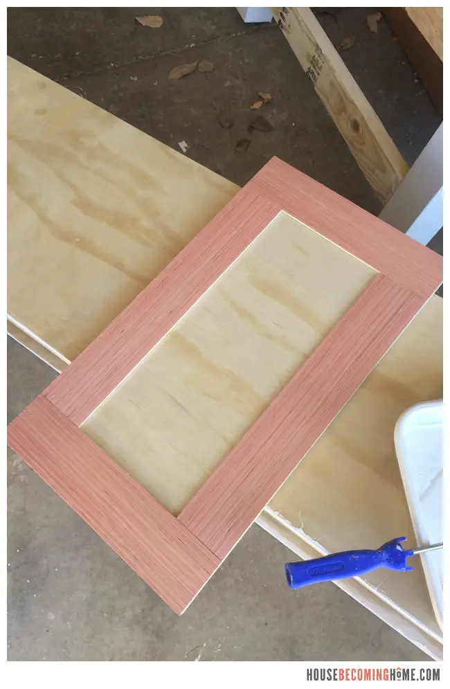 adding plywood to make shaker style doors