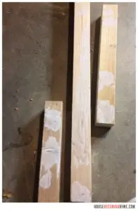 Wood holes filled in Lumber for DIY twin bed