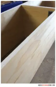 making a bed after sanding plywood edges