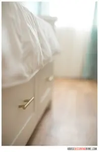 DIY Girls' Bed gold drawer pulls