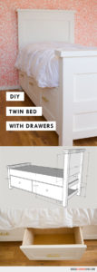 DIY Twin Bed With Drawers and Plans