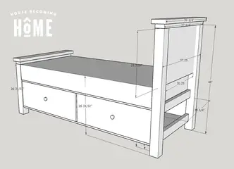 Diy Twin Bed With Storage Drawers, Bed With Dresser Underneath Twin