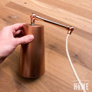 Spray Painted Cup and Copper Pipe for DIY light fixture