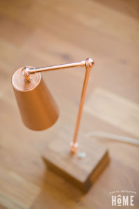 DIY Copper Light made from cup and copper pipe top view