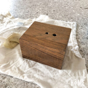 Wood Base of DIY light stained