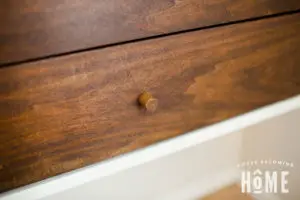 DIY affordable drawer knobs made from wood dowel