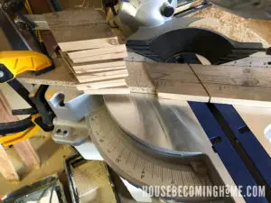 making quick angled cut on miter saw