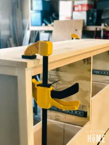 attaching top of shoe cabinet