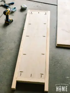 Shoe Cabinet Frame side joined with pocket holes