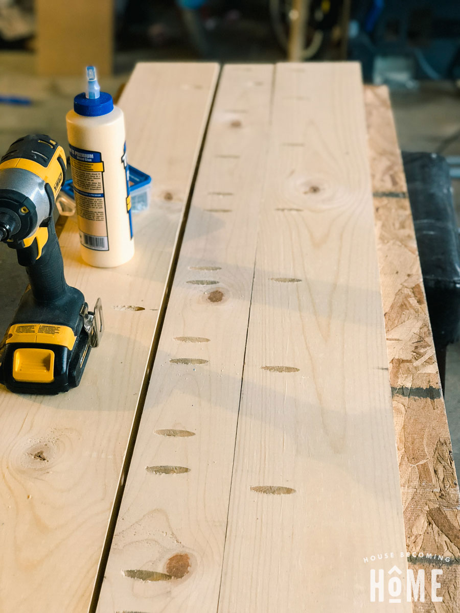 making shoe cabinet top sanded