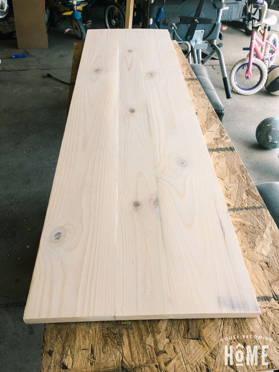 making shoe cabinet top sanded