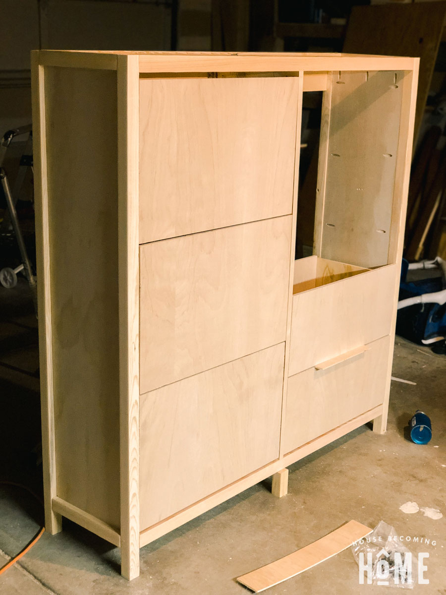 spacing drawers in diy shoe cabinet