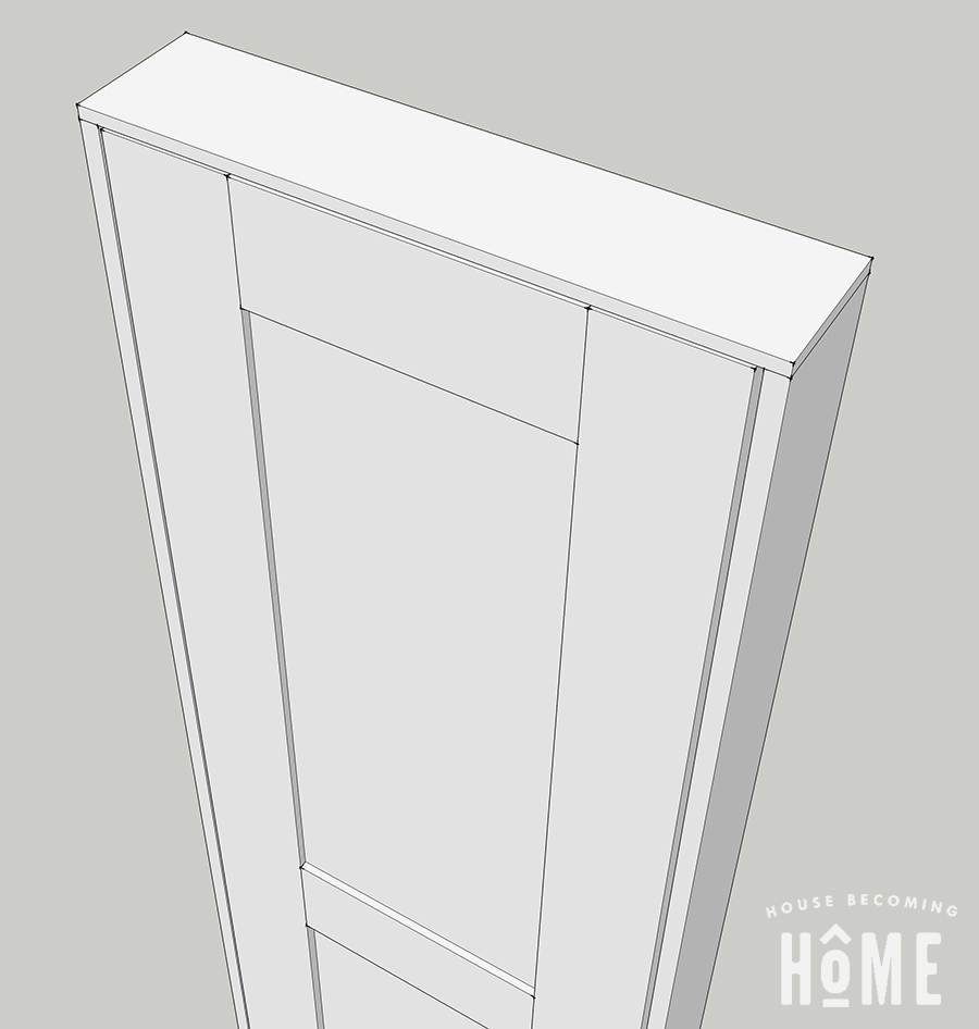 3D Sketch of DIY Door Close Up on Door Frame