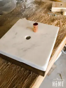 Marble Light Base with copper coupling