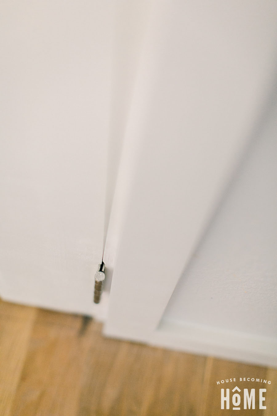 DIY Door hinge on door and frame