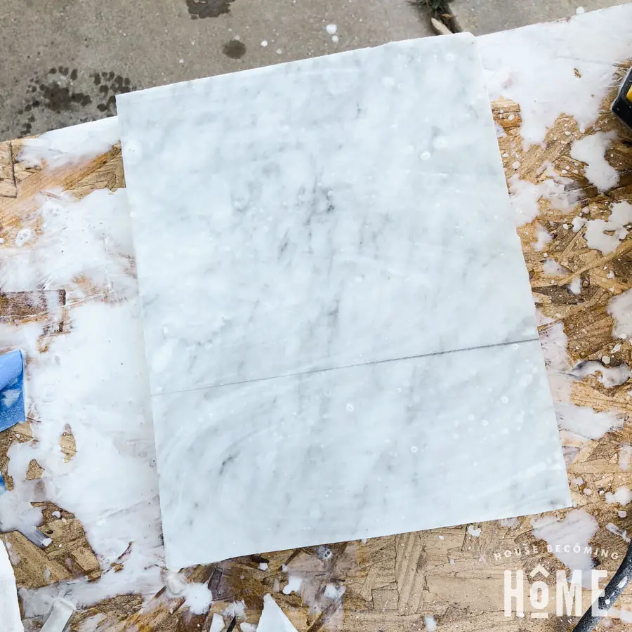 cutting marble for DIY light