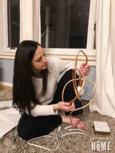 Twisting copper pipe for DIY modern light