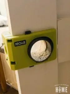 Cutting doorknob hole with Ryobi jig