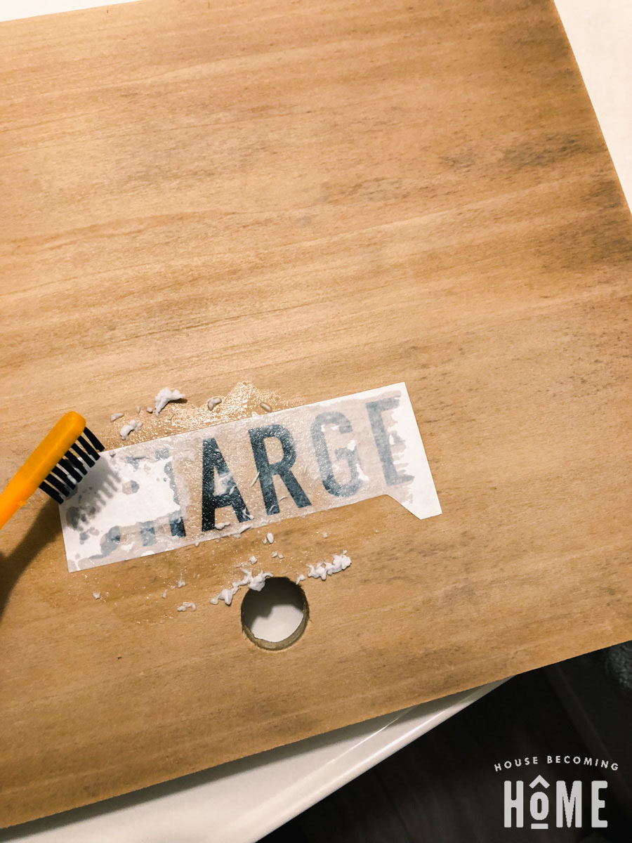 How To Print On Wood : Charge Icon Printed on Charging Station