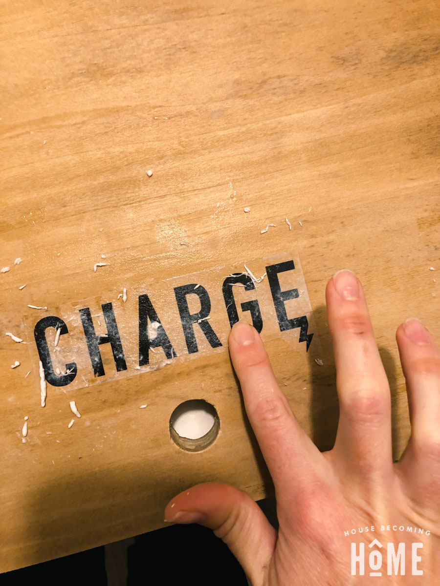 How To Print On Wood : Charge Icon Printed on Charging Station