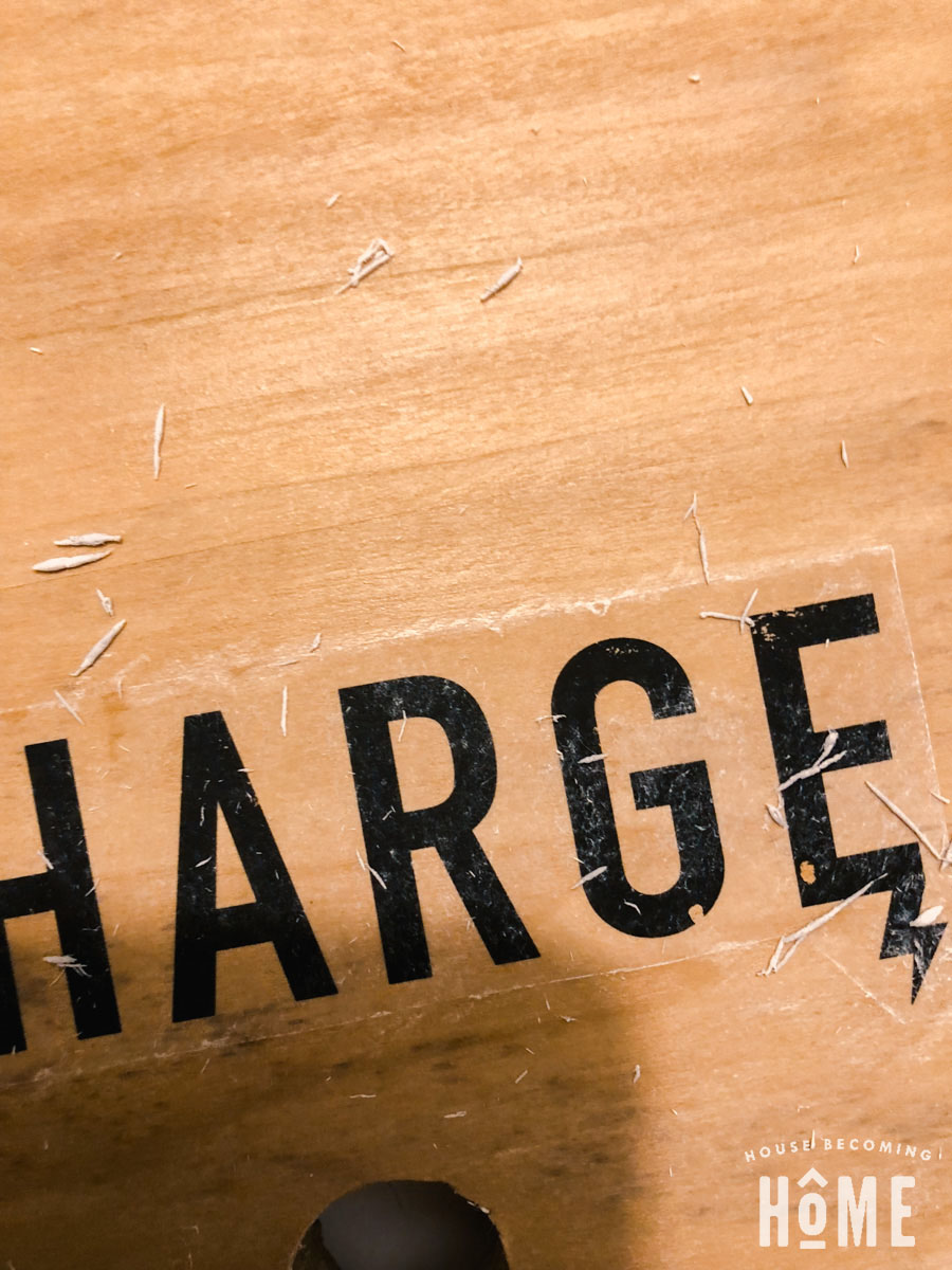 How To Print On Wood : Charge Icon Printed on Charging Station