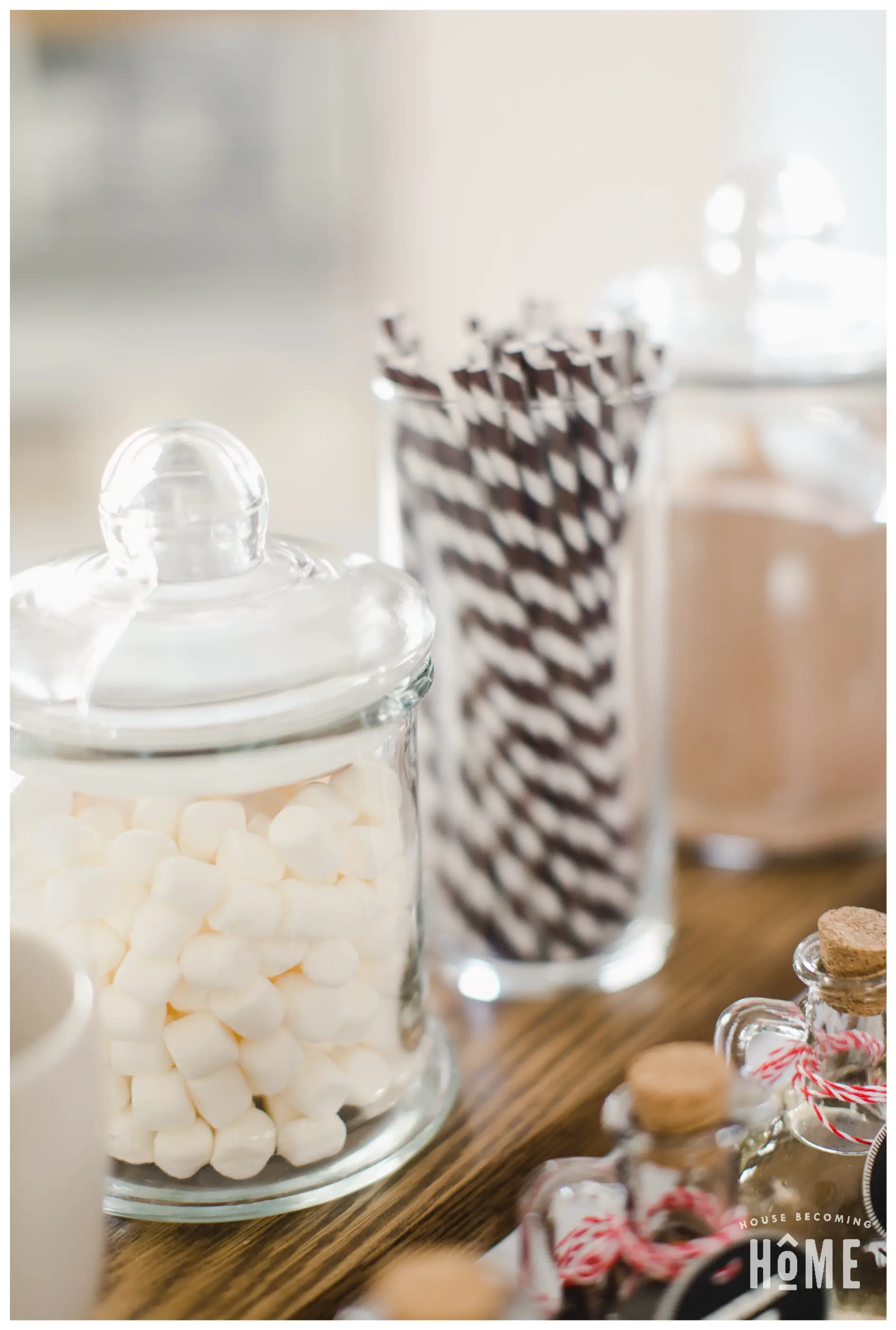 Hot Cocoa Bar Mini Marshmallows in Large Glass Jar