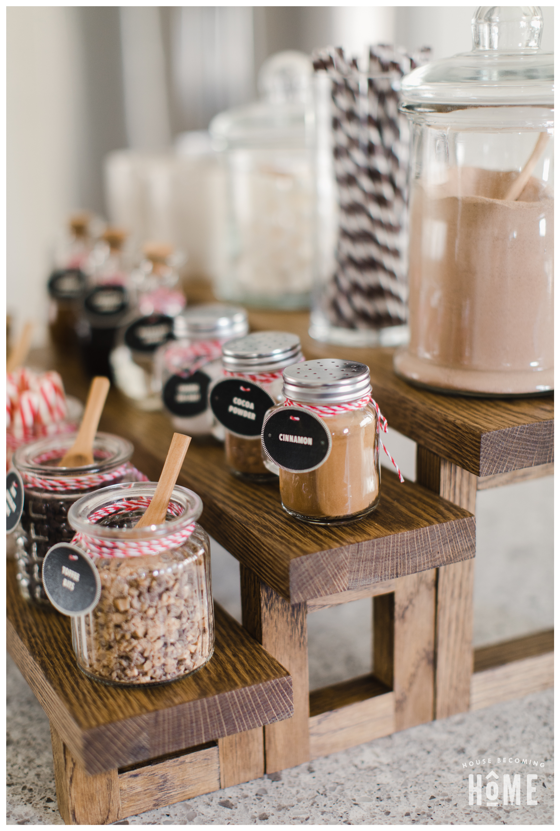 Hot Cocoa Bar Ideas for Items to Include : cinnamon, cocoa powder, coarse sea salt