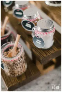 Hot Cocoa Bar Ideas for Items to Include : cinnamon, cocoa powder, coarse sea salt