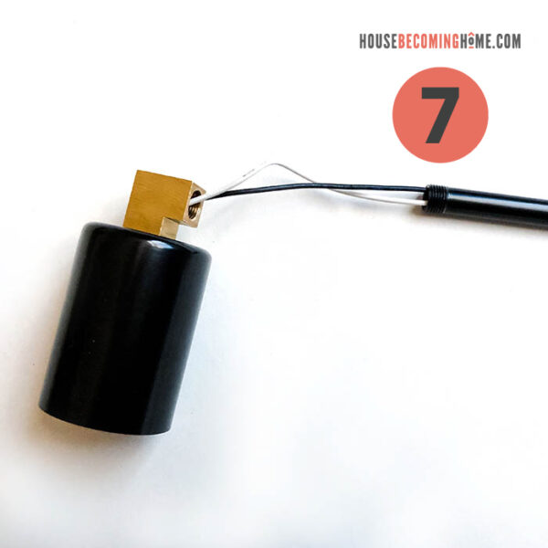 Brass Elbow to connect black pipe to light socket. DIY Bathroom Light