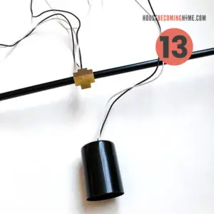 Step By Step Instructions : How to make a modern bathroom light fixture. Attach center light socket to brass junction.
