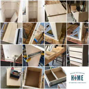 Process of building DIY closet organizer for small closet/ 3/4" plywood to make a drawer cabinet and shelves to keep it organized