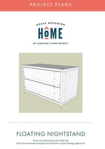 Free Furniture Plans for Modern Floating Nightstand. A free printable PDF