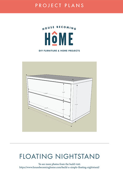 Free Furniture Plans for Modern Floating Nightstand. A free printable PDF