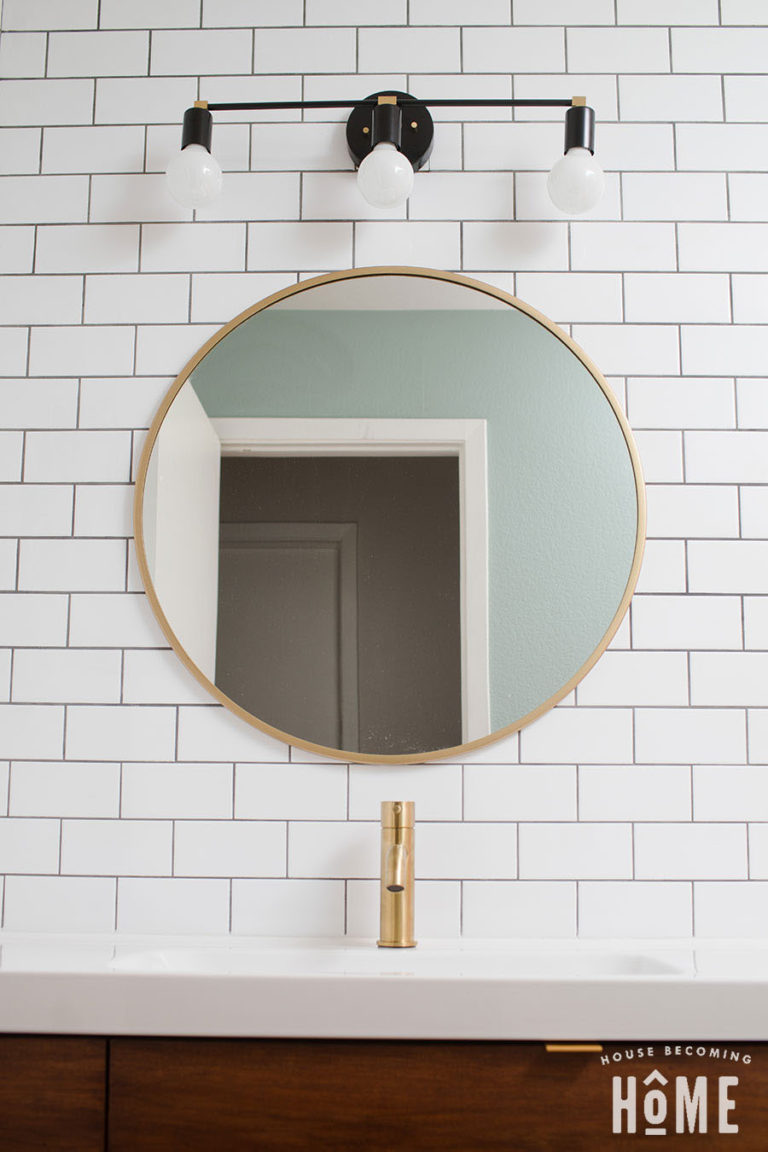 How to Make a Modern Bathroom Light Fixture Black and Brass. A step by step tutorial with a