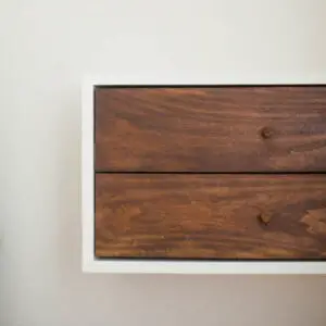 How to Build a Simple Floating Modern Nightstand. Free plans and tutorial.
