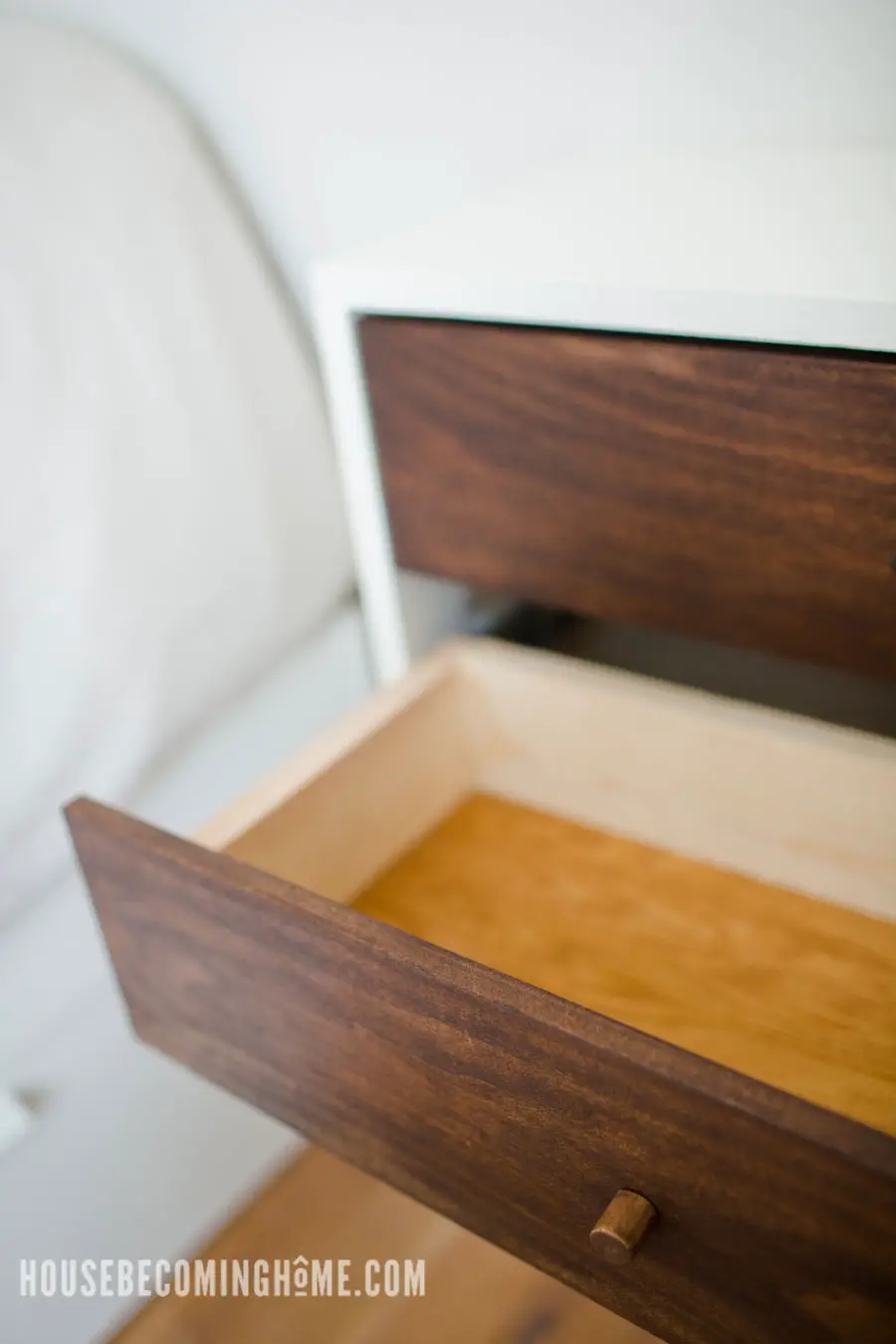 How to Build a Simple DIY Floating Nightstand. Includes free printable pdf plans.