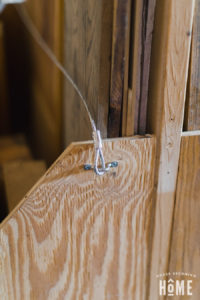 Easy and Affordable Divider for DIY Scrap Wood Organizer Cart made from wire cable and carabiner