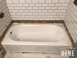 After first coat of paint on bathtub