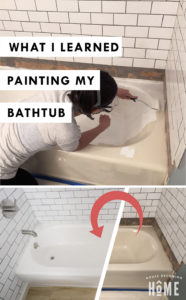 What I Learned Painting my Bathtub. Six tips for refreshing an outdated bathtub with a simple tub and tile kit