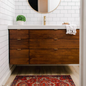 DIY vanity Plans for Ikea Odensvik Sink. Cherry Wood Vanity. Printable Plans