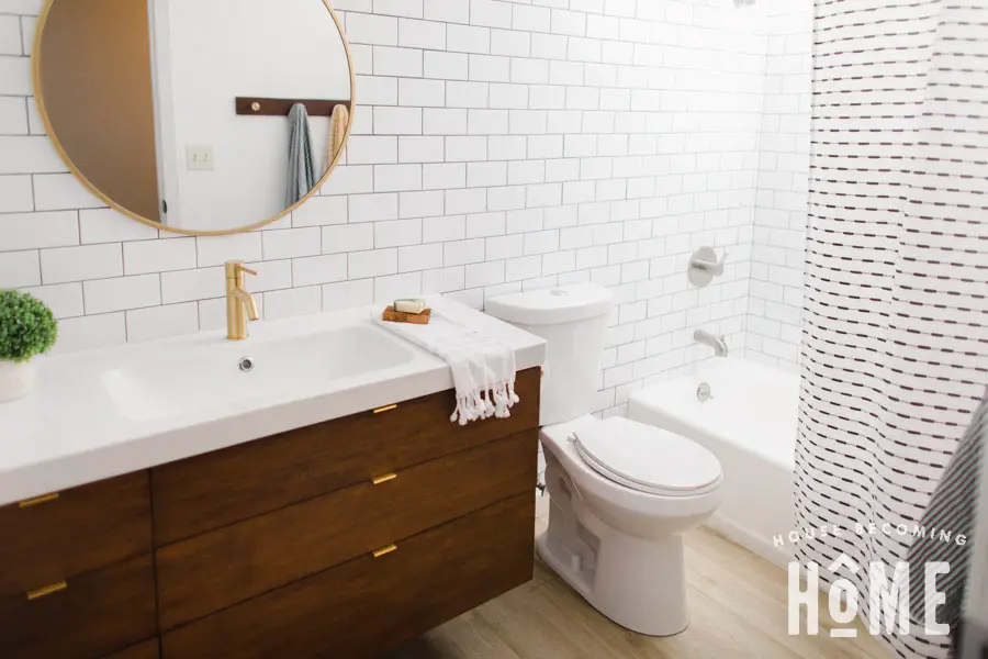 DIY Vanity with Ikea Odensvik Sink Full Bathroom View