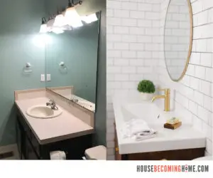Small Bathroom Before and After Side by Side